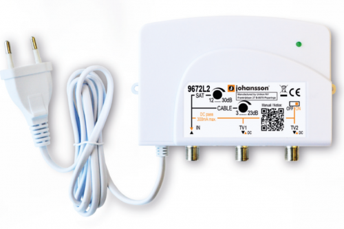 REF.9672L2 INDOOR BOOSTER TV-SAT - 2 OUTPUT L2