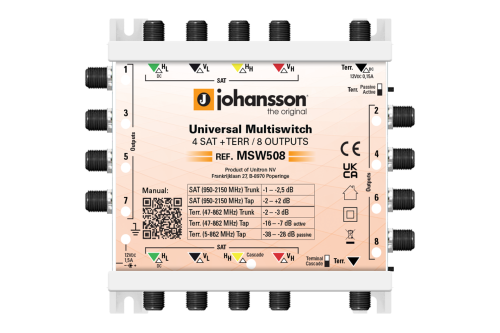 REF.MSW508 LEGACY MULTISWITCH / 5 INPUTS 8 OUTPUTS / STANDALONE/CASCADABLE / ACTIVE/PASSIVE TERR