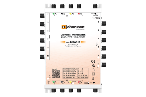 REF.MSW512 LEGACY MULTISWITCH / 5 INPUTS 12 OUTPUTS / STANDALONE/CASCADABLE / ACTIVE/PASSIVE TERR