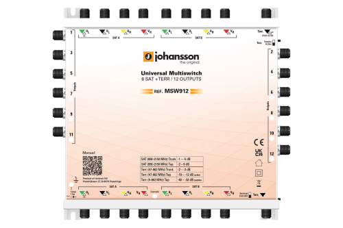 REF.MSW912 LEGACY MULTISWITCH / 9 INPUTS 12 OUTPUTS / STANDALONE/CASCADABLE / ACTIVE/PASSIVE TERR
