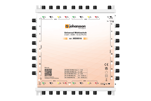 REF.MSW916 LEGACY MULTISWITCH / 9 INPUTS 16 OUTPUTS / STANDALONE/CASCADABLE / ACTIVE/PASSIVE TERR